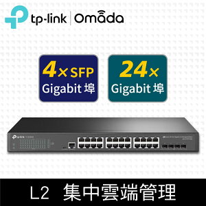 (活動)(可詢問訂購)TP-Link TL-SG3428 24埠 10Mbps/100Mbps/1Gbps RJ45 Gigabit L2 管理型交換器(4 SFP 插槽)