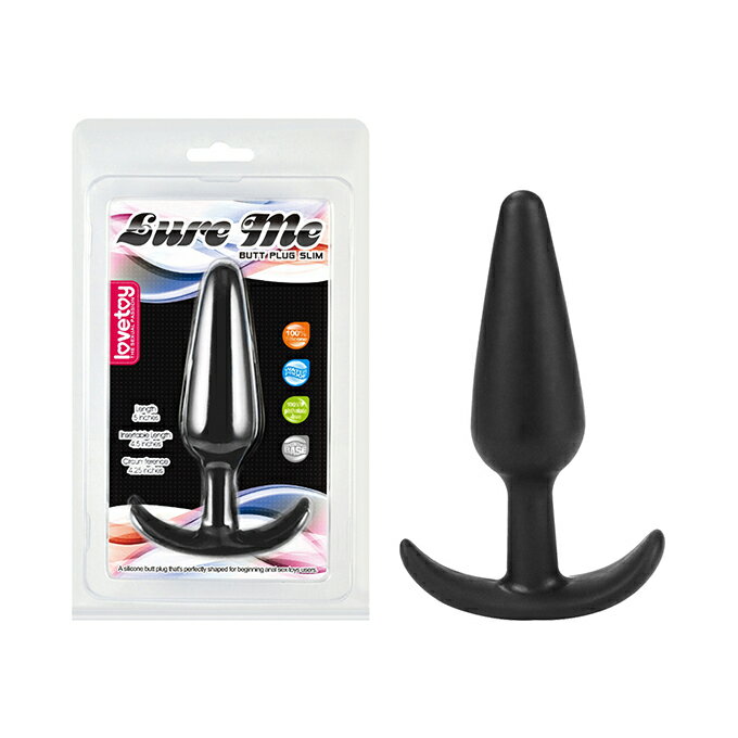 【送270ml潤滑液】●-Lure me 5吋矽膠後庭塞-黑