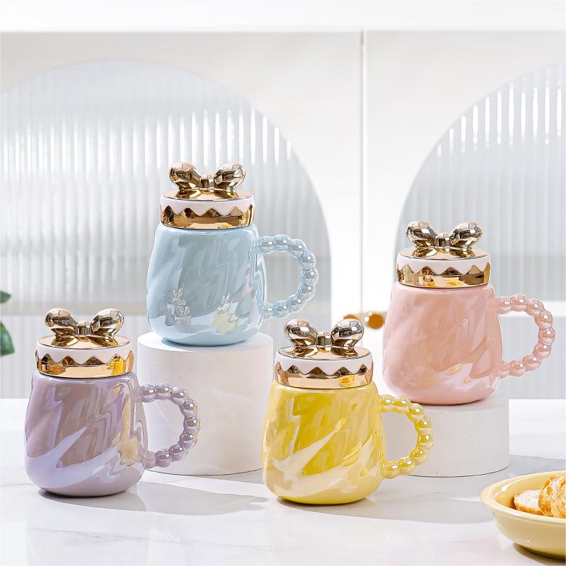 馬克杯女生生日禮物高顏值創意咖啡杯子高檔精致辦公室陶瓷杯帶蓋
