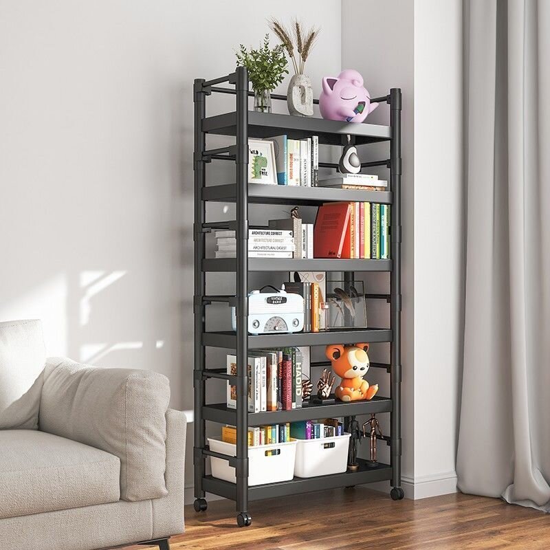 【新品】書架落地簡易多層儲物架家用客廳鐵藝書柜現代簡約兒童書房置物架
