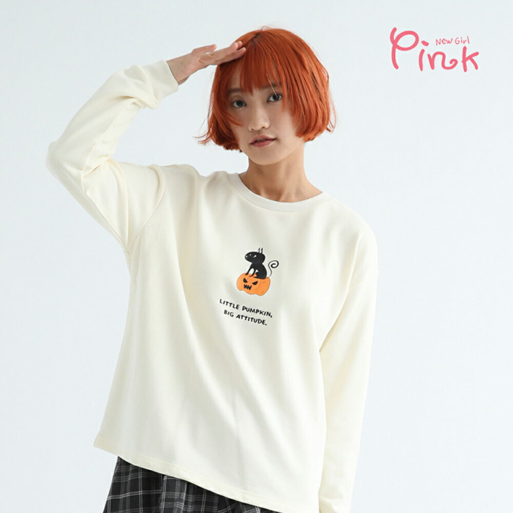 Pink*俏皮萬聖風長袖上衣 (2色) Z2305AC