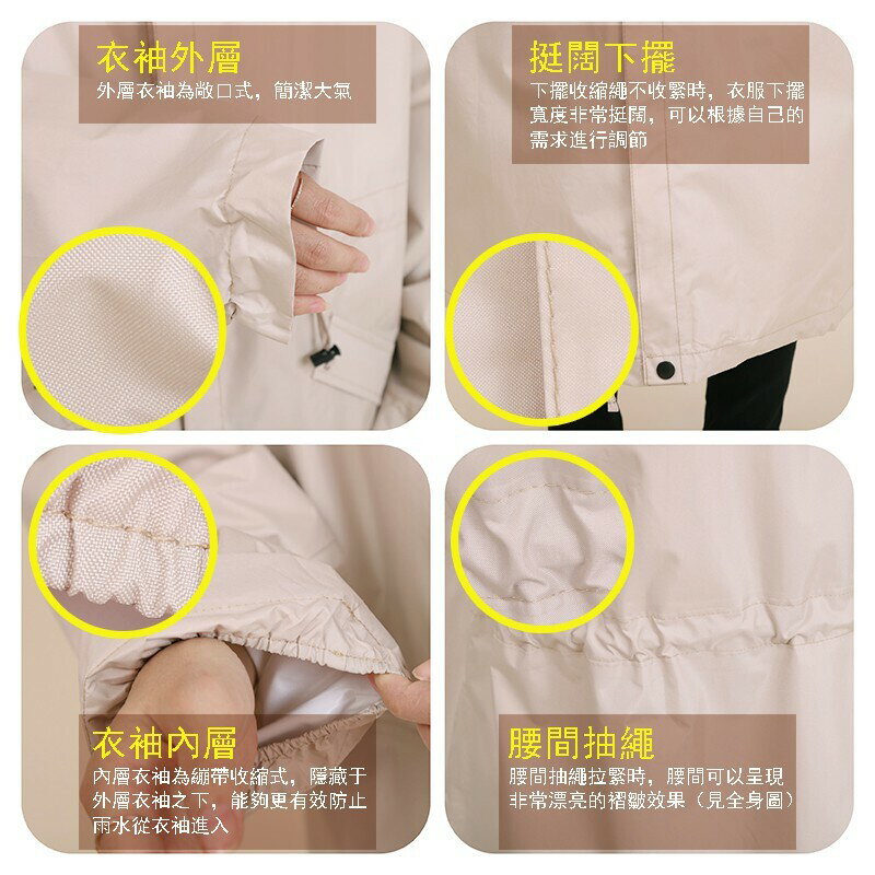 日韓時尚輕便透氣加長款雨衣 日本森系雨衣 藝文女士雨衣 戶外雨衣 連身雨衣 長款雨衣 情侶雨衣 機車雨衣 機車雨 7