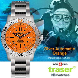 Traser Diver Automatic Orange潛水錶鋼錶帶#P6602.R58.F4A.09【AH03066】i-Style居家生活