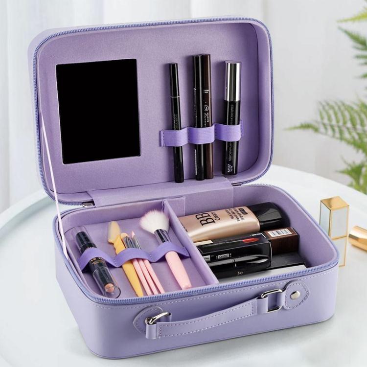 化妝箱跟妝化妝包立體大容量韓版網紅化妝箱便攜旅行手提簡約帶鏡化妝盒 果果輕時尚