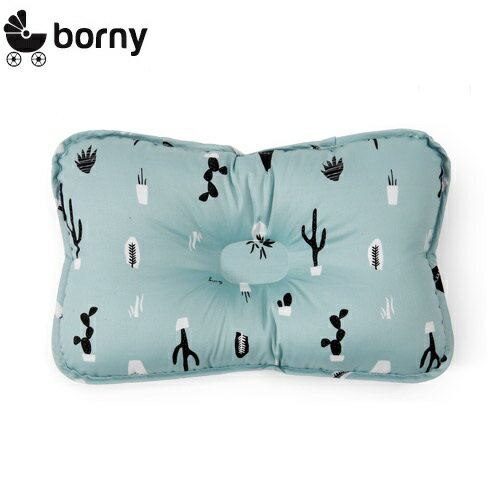 韓國【Borny】3D透氣純棉塑型嬰兒枕(6個月以上適用)(綠花園)