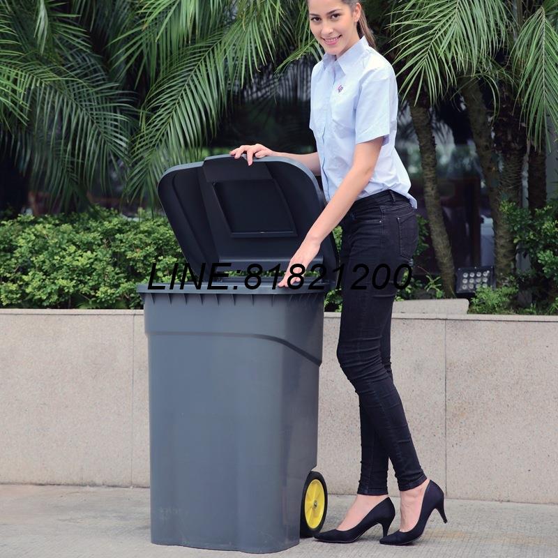 公司貨 免運速發開發票 側輪加厚垃圾桶帶蓋大號120L/240L大容量餐廳小區翻蓋垃圾桶 垃圾桶