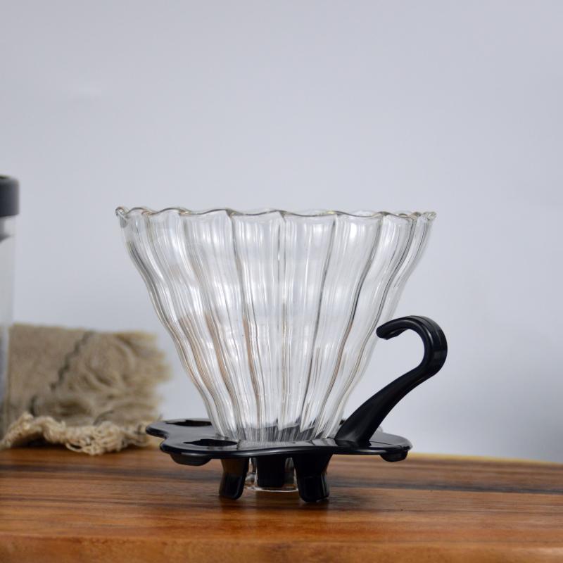 耐熱無鉛高硼硅玻璃咖啡壺過濾杯手沖壺家用套裝V60滴漏螺紋濾杯