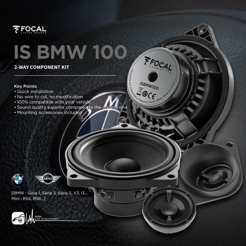 M5r FOCAL【 IS BMW 100】4” 兩音路分音BMW專用單體 BMW、MINI車系專用汽車喇叭