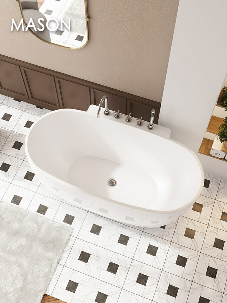 【快速出貨】 免運 可開發票 魅生日系亞克力小戶型浴缸 淋浴一體獨立缸上龍頭家用迷你浴缸~優樂悅