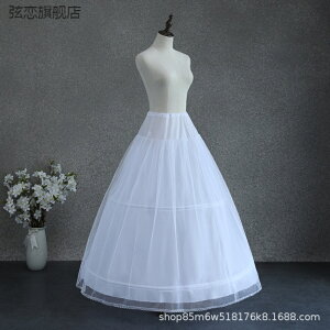 外銷兩鋼圈加紗白色裙撐影樓拍照演出服配件襯裙新娘齊地婚紗裙