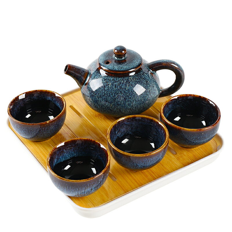 日式功夫茶具小套裝2人家用簡約干泡茶盤酒店客房客棧泡茶壺茶杯J