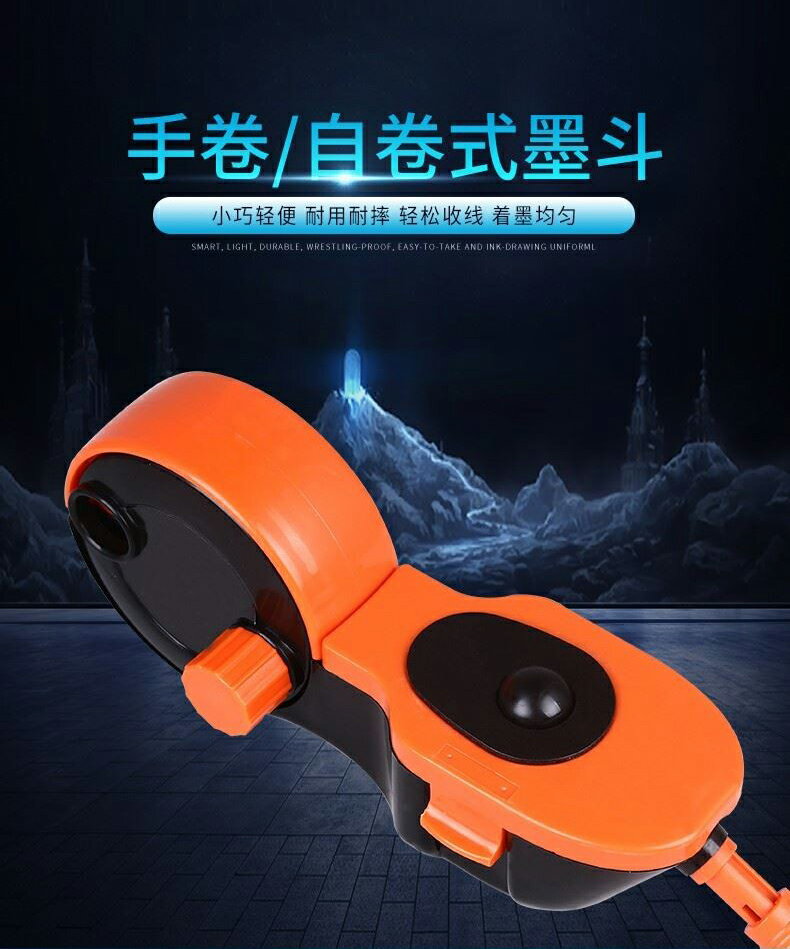 墨斗 木工專用自動劃線器工地放線耐摔手動彈線手搖棉線墨水墨斗