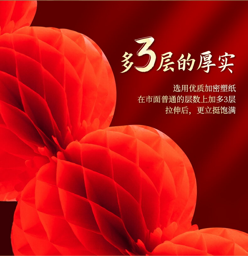 國慶節中秋節小紅紙燈籠防水家用喬遷燈籠串掛飾戶外室內裝飾布置 7