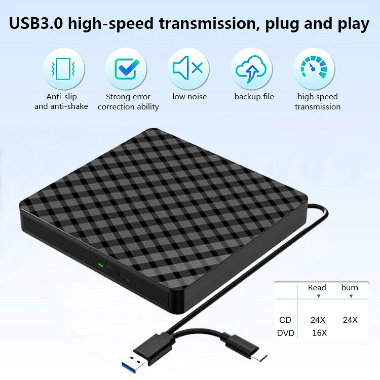 usb便攜式外接光驅電腦筆記本dvd刻錄機臺式機移動式外接燒錄光碟機【北歐家居生活】