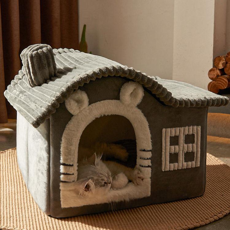 保暖寵物窩 貓窩冬季保暖四季通用房子型床屋別墅封閉式冬天狗窩寵物貓咪用品