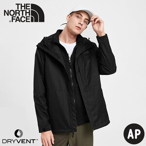 【The North Face 男 二件式DryVent刷毛外套《黑》】4NCL/透氣防風耐磨/夾克/風雨衣