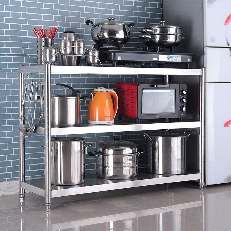 加厚廚房置物架不銹鋼落地微波爐架衛生間多層收納烤箱儲物整理架