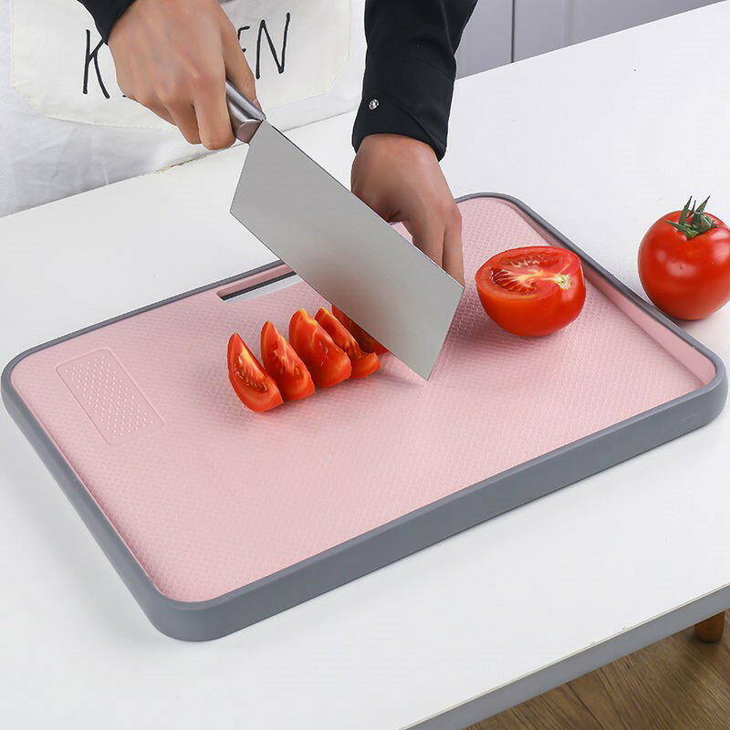 菜板塑料家用砧板瀝水洗菜籃砧板塑料菜板長方形雙面兩用切菜板抗