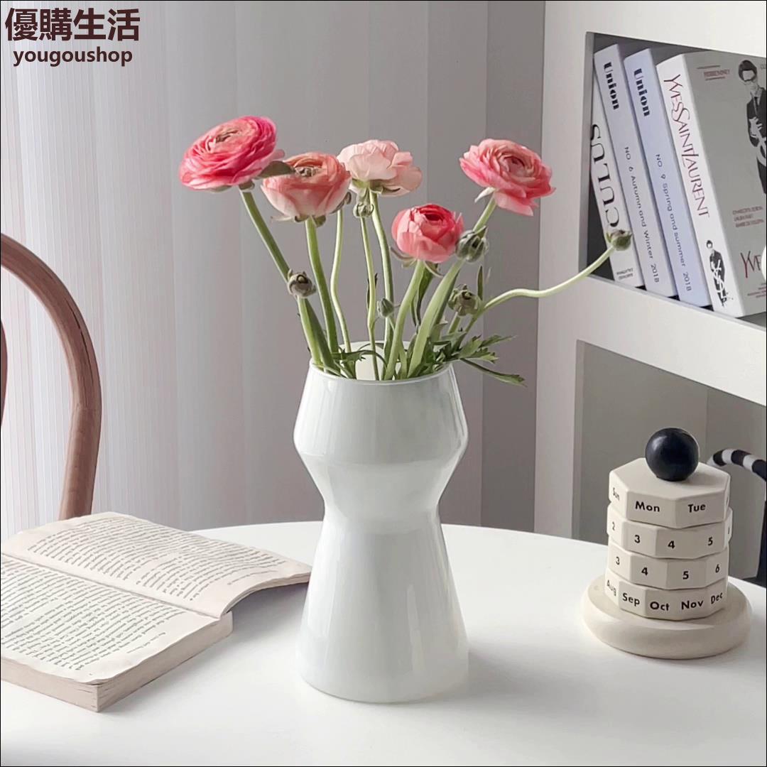 優購生活~小花瓶擺件客廳插花玻璃透明現代簡約創意網紅裝飾品水培鮮花乾花咖啡廳 咖啡店 甜品店 擺件 裝飾 網美 自拍 藝術