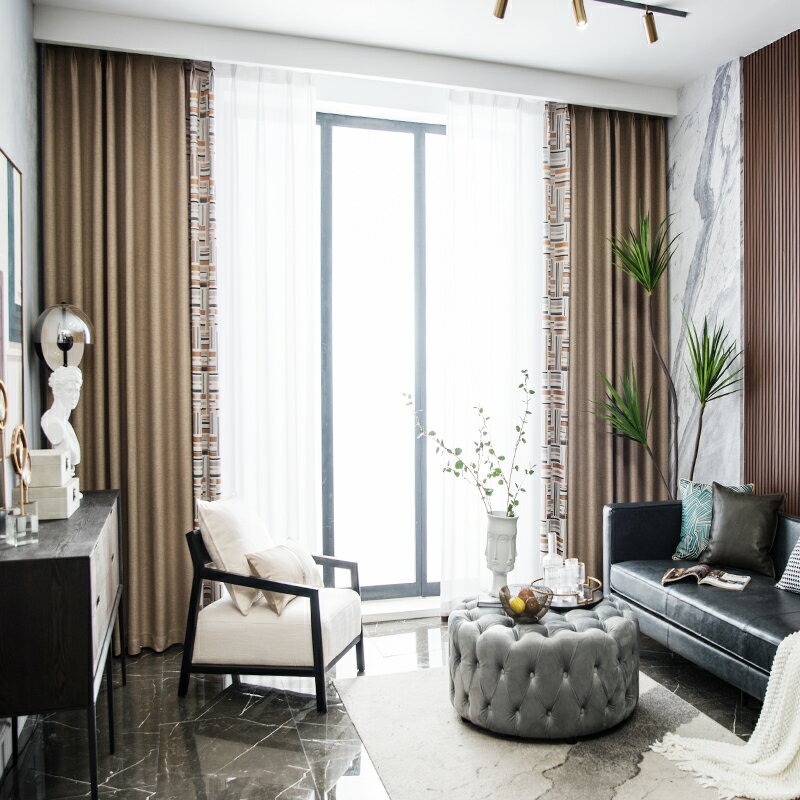 窗簾遮光北歐簡約現代新中式美式高檔大氣輕奢保暖檔風防臥室客廳