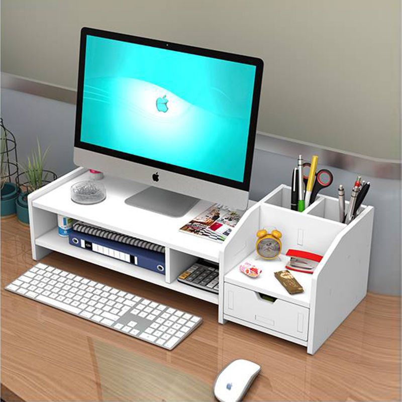 電腦增高架桌面增高臺式顯示器桌上ins收納支架辦公室宿舍置物架-快速出貨