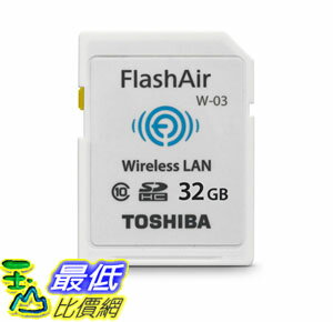 [106美國直購] 相機儲存卡 Toshiba 32GB FlashAir III Wireless SD Memory Card, White,(PFW032U-1CCW)
