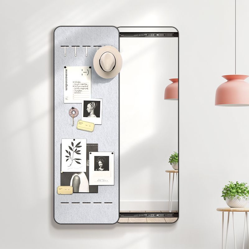 diy板隱藏式全身鏡毛氈板推拉隱形穿衣鏡軟木板家用壁掛暗藏鏡子