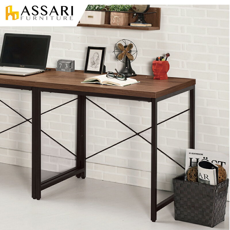 伯恩斯4尺L型鐵架書桌(寬122x深64x高180cm)/ASSARI