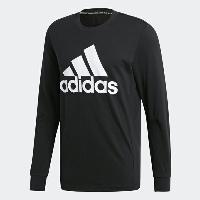 adidas 愛迪達 基本款 LOGO 長袖上衣 男 EB5266 黑