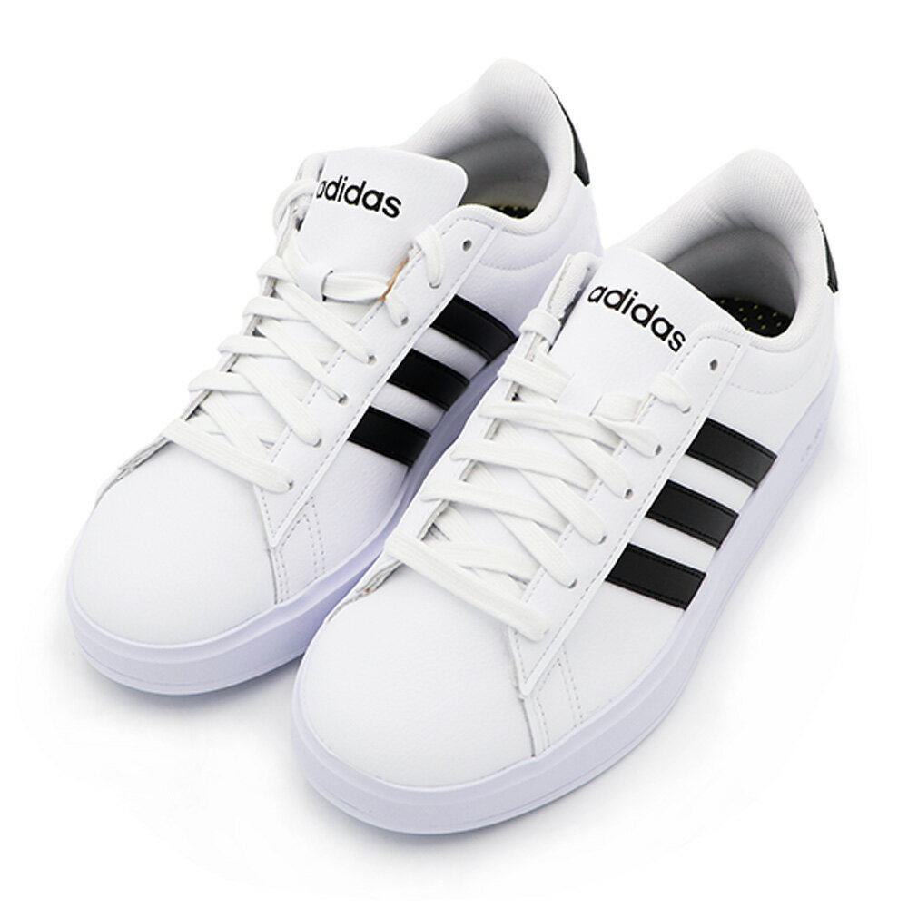 【618年中慶🤩優惠來拉!~】 Adidas GRAND COURT 2.0 黑白 小白鞋 經典 皮革 休閒鞋 男女款 B3226【GW9195】