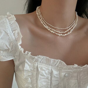 淡水珍珠系列項鍊女法式復古簡約百搭氣質優雅時尚個性頸鍊鎖骨鏈