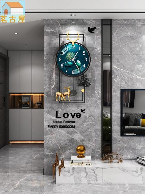 歐式創意掛鐘 鹿頭時鐘 靜音時鐘 時尚創意鐘錶 家用客廳餐廳壁鐘 簡約現代掛牆鐘 掛錶 墻面裝飾品