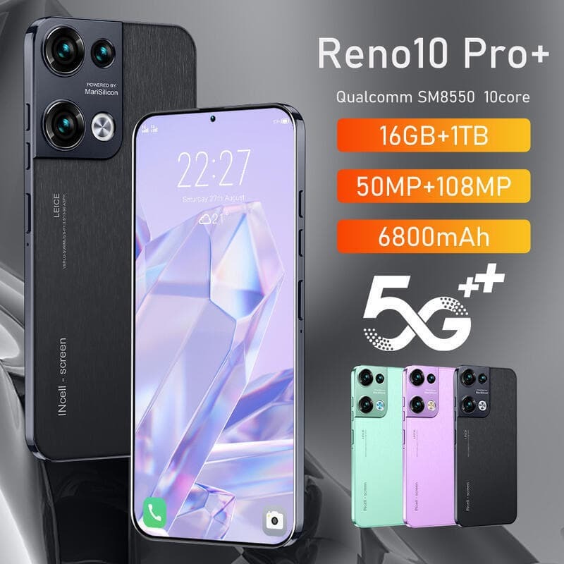 （爆款熱賣）（國際精品）【現貨免運】智能手機 RENO10 PRO手機 安卓智能手機 12G 16G 空機 高畫質熒幕 4G真機