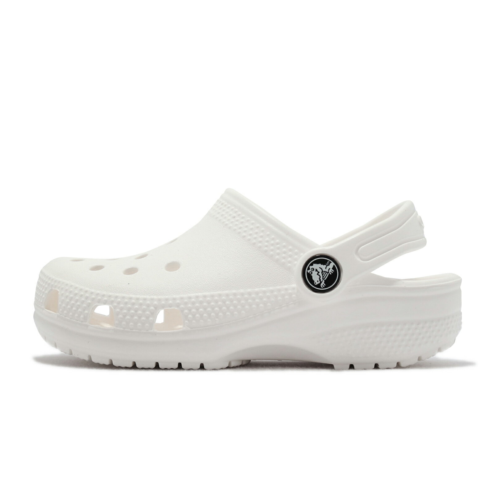 Crocs 洞洞鞋 洞洞鞋 Classic Clog K 小朋友 中童鞋 白 4-7歲 親子鞋 素色 基本款 布希鞋 206991100