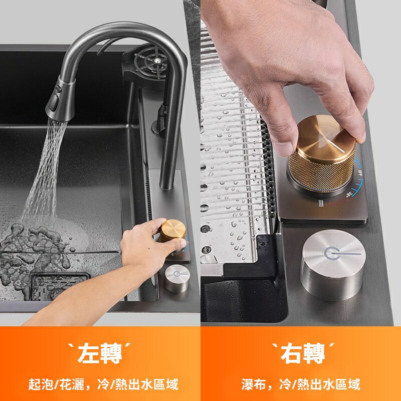 【匠藝家居/土城現貨】飛雨瀑布大單槽 水槽 304不鏽鋼水槽 廚房水槽 納米抗菌塗層 洗手台 洗碗槽 洗衣台 手工大單槽 4