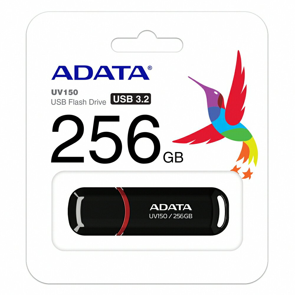 【ADATA 威剛】256GB UV150 USB3.2 隨身碟 黑色【三井3C】
