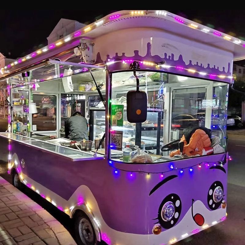 免運熱銷 可開票 商用電動四輪移動餐車早餐小吃多功能炸串燒烤夜市擺攤流動美食車 快速出貨