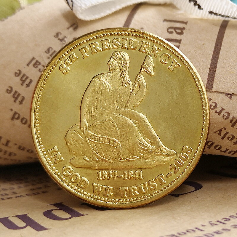 總統馬丁·范布倫金幣 外國硬幣1/2盎司仿金銅幣紀念幣