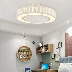 led極簡約吸頂燈客廳餐廳燈現代家用隱形風扇燈臥室燈具