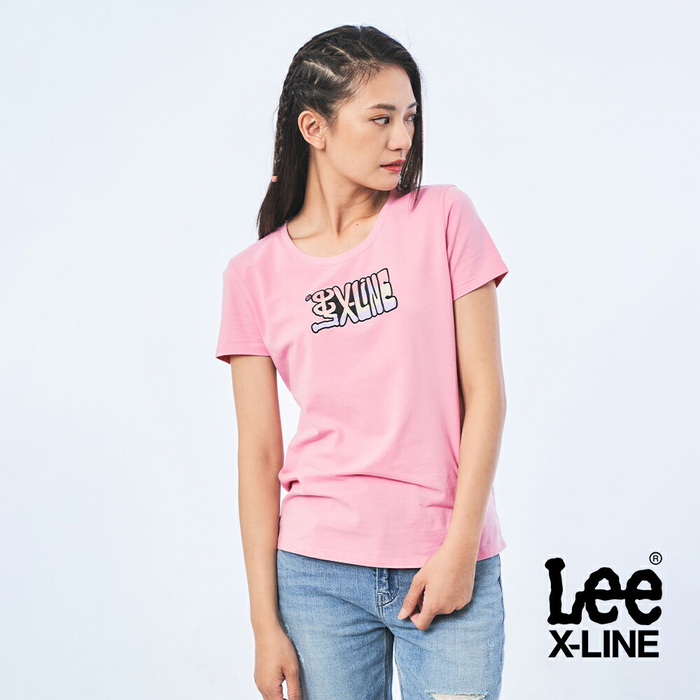 Lee 文字LOGO短袖T恤 女 X-LINE 雙色(琉璃粉/皓月白)