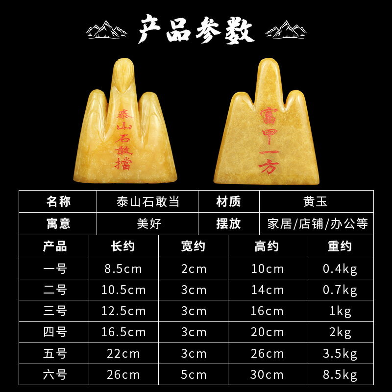 泰山石敢當天然米黃玉石敢當擺件房屋補缺角戶外風水鎭宅家居飾品