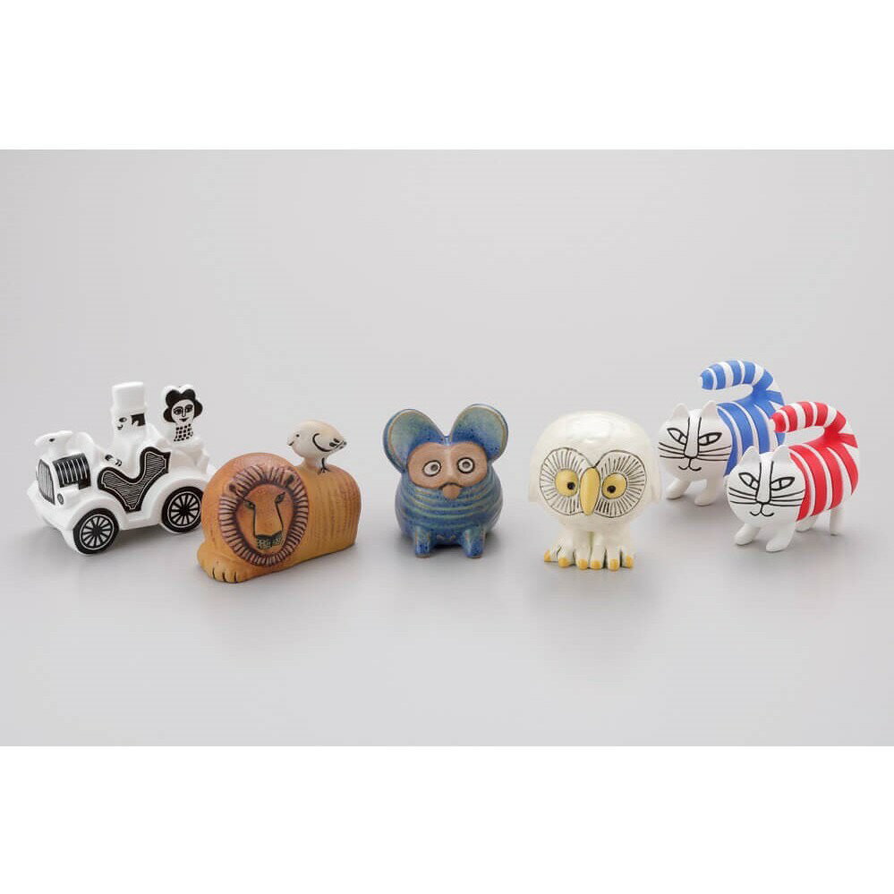 海洋堂轉蛋扭蛋陶藝家P4 膠囊Q博物館Lisa Larson 麗莎拉爾森小陶貓日版全5款| 風之谷玩具直營店|