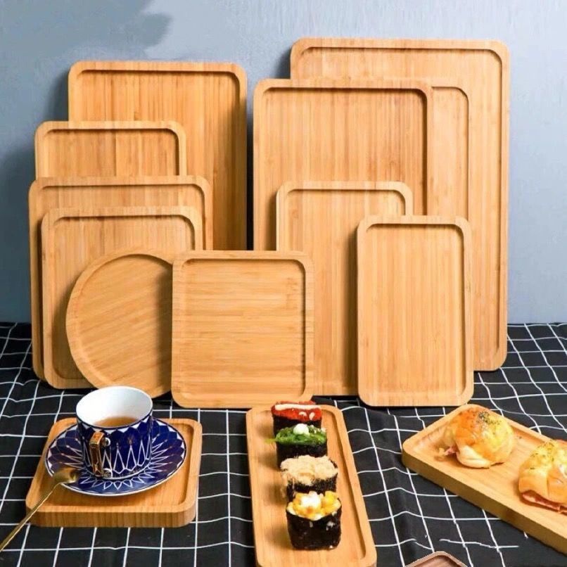 木質托盤披薩竹木茶盤日式創意長方形用蛋糕實木水盃水果盤木盤