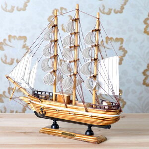 一帆風順帆船模型客廳擺件木質工藝品房間玄關酒柜裝飾品生日禮物