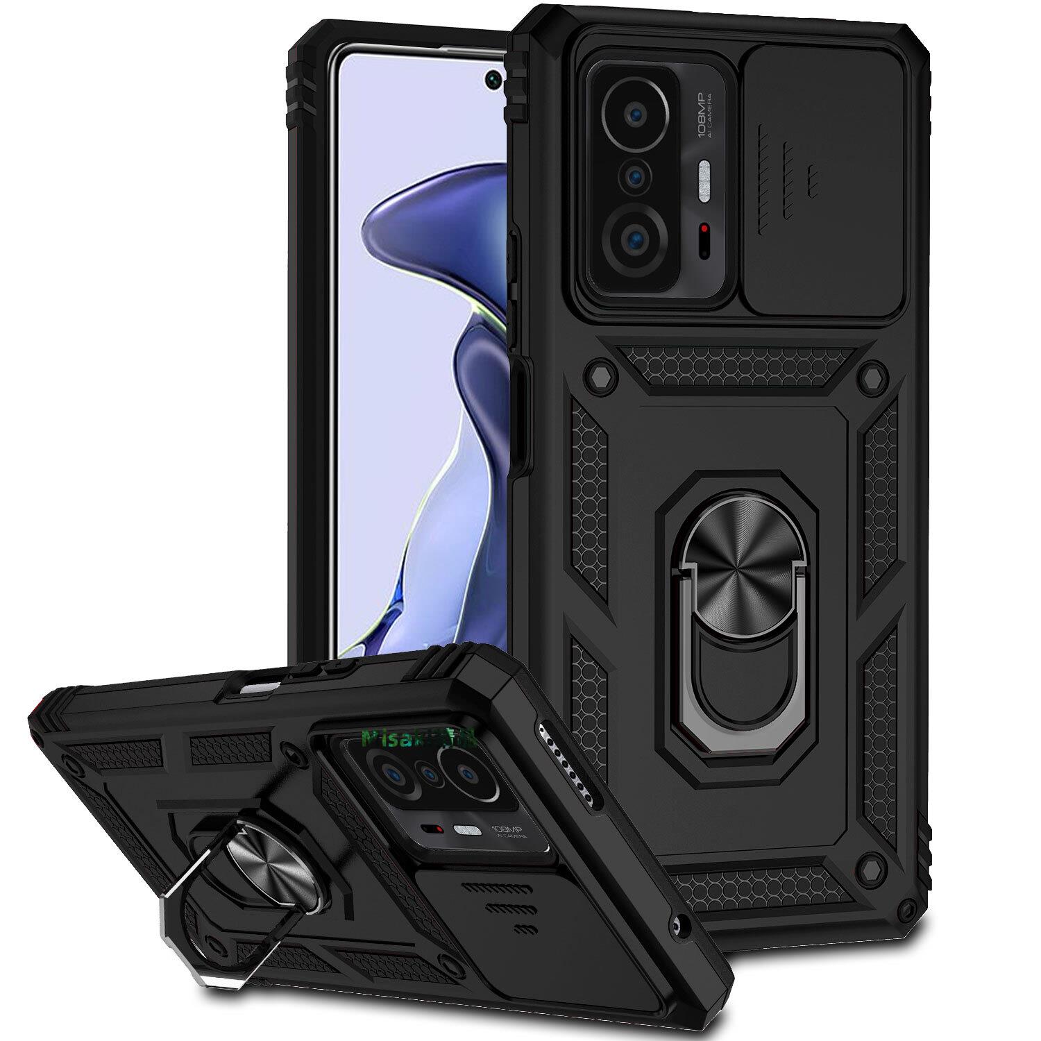 適用小米11TPro手機殼軍工級防摔小米11T保護套Xiaomi新款11t推窗滑蓋鏡頭11tpor磁吸一體指環支架全包創意潮-Misaki精品