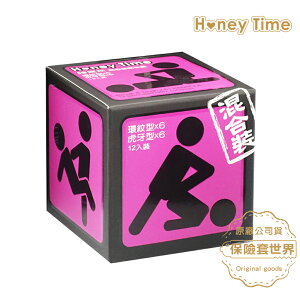 Honey Time【來自全球第一大廠】保險套 紫色_虎牙顆粒型+環紋型/12入【保險套世界】