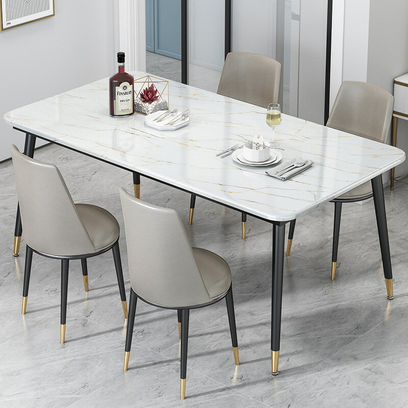 餐桌 餐檯 北歐餐桌椅組合輕奢大理石餐桌家用現代簡約長方形飯桌小戶型Ins
