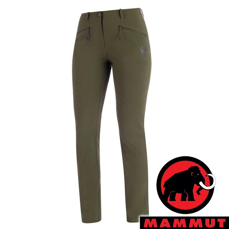 【MAMMUT 長毛象】女 Trekkers 2.0 防潑水軟殼長褲『綠鬣蜥』1021-00420
