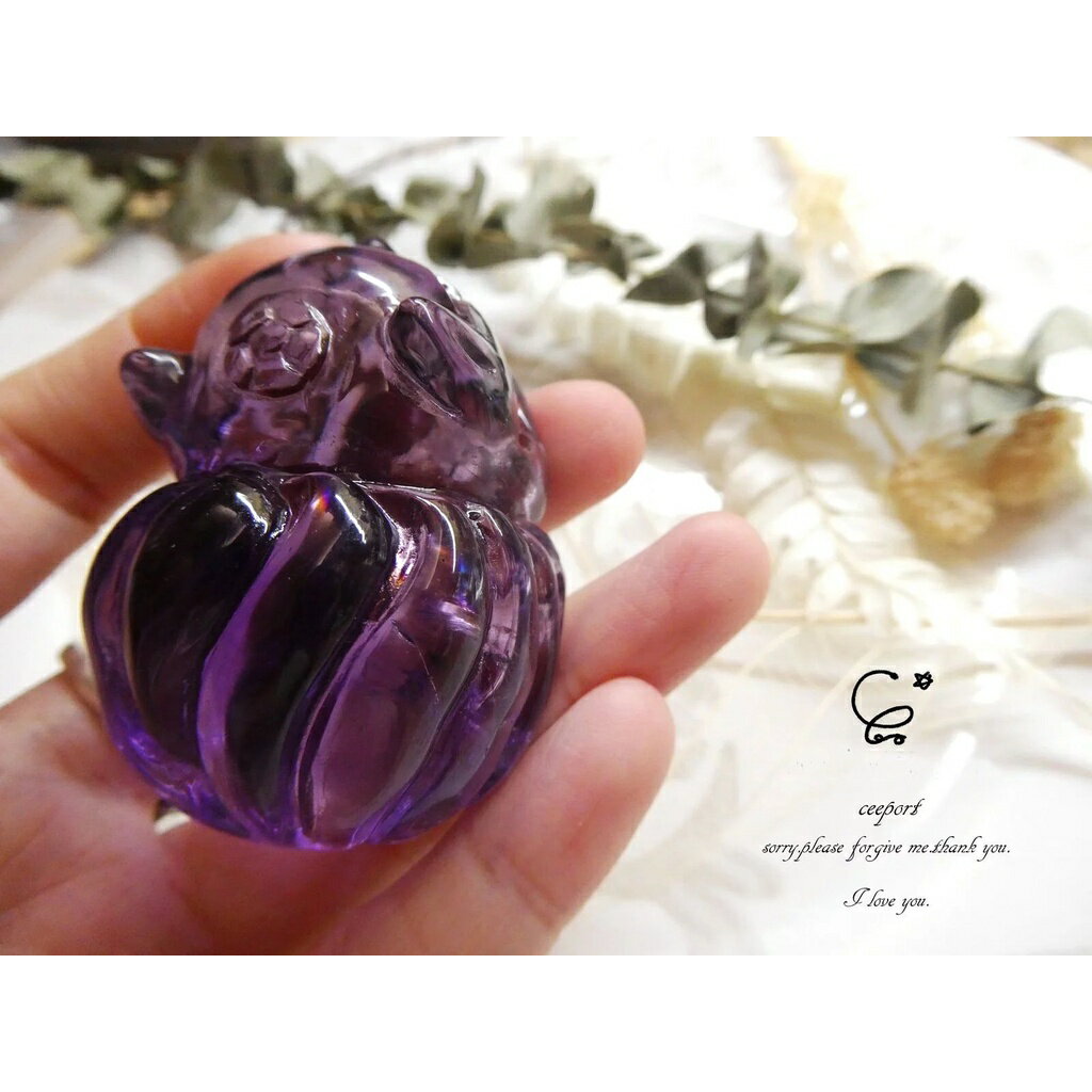 紫水晶 九尾趴趴狐 24161/紫水晶/水晶飾品/ [晶晶工坊-love2hm] 1