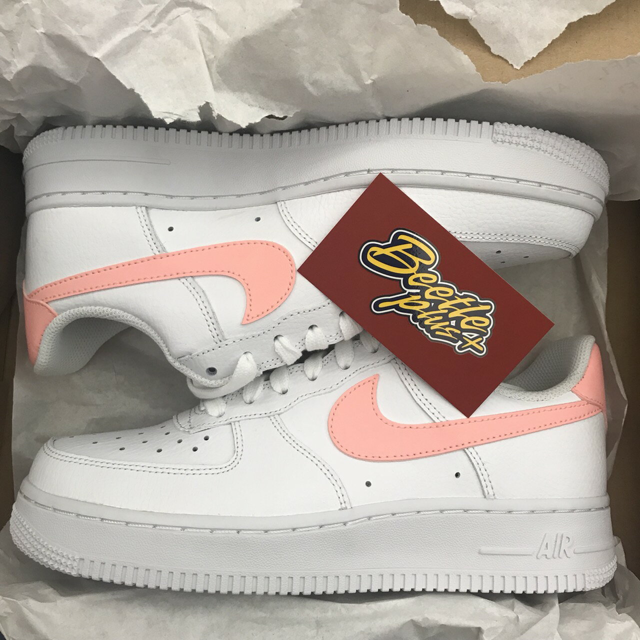 女鞋 BEETLE NIKE AIR FORCE 1 W 白粉 荔枝皮 AH0287-102 23 24 25